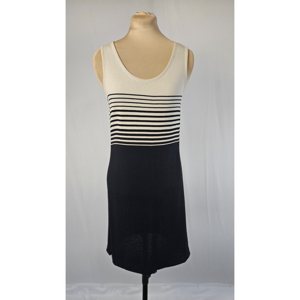 St. John Sport By Marie Gray Womens Striped Knit Dress Black White Size Small
